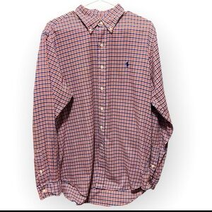 Ralph Lauren Blue Label Soft Brushed Cotton Button Down
Shirt Orange Blue Plaid